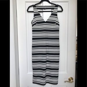 Black and white striped dress